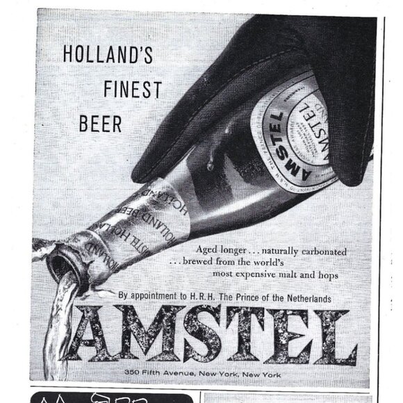 Vintage 1958 Amstel Beer Print Ad Hollands Finest Beer Collectible Retro Adverti - Picture 1 of 2